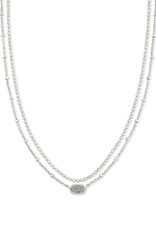 Necklace Emilie Multi Strand RHOD Platinum Drusy