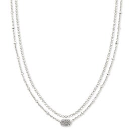 Necklace Emilie Multi Strand RHOD Platinum Drusy