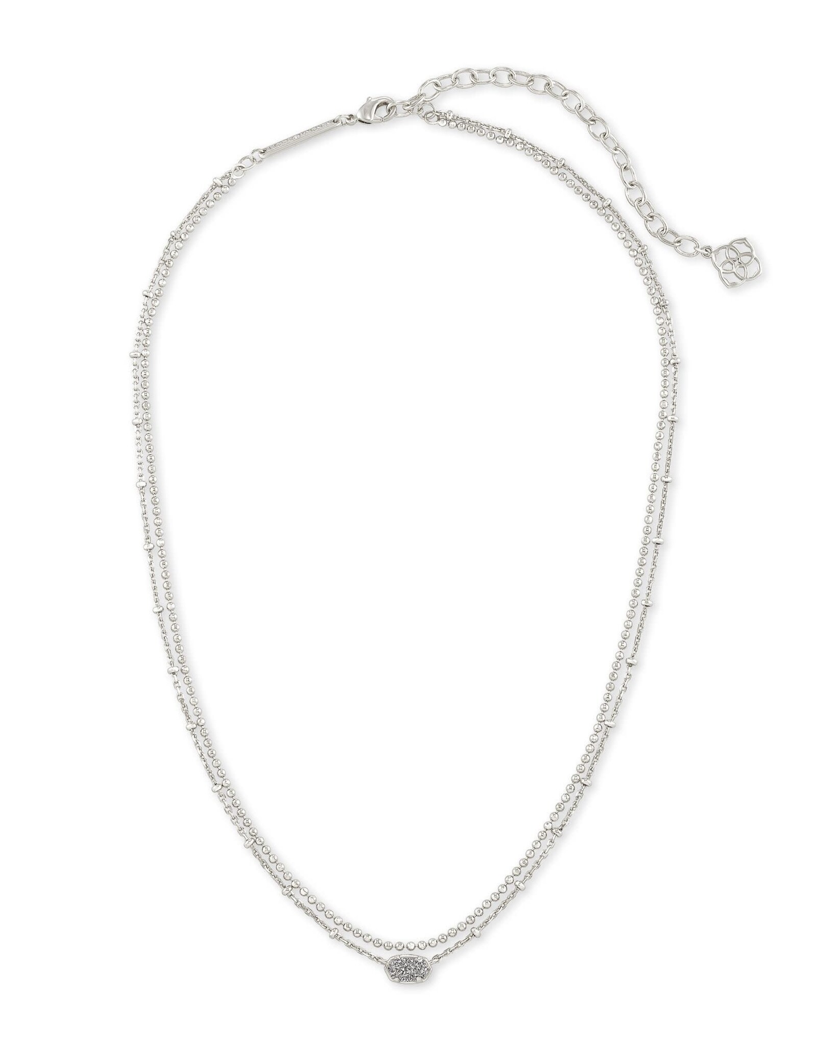 Necklace Emilie Multi Strand RHOD Platinum Drusy