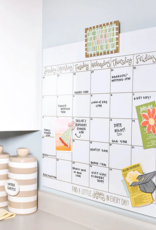 Magnetic Dry Erase Wall Calendar w/Gold Frame Attachment & Month Inserts