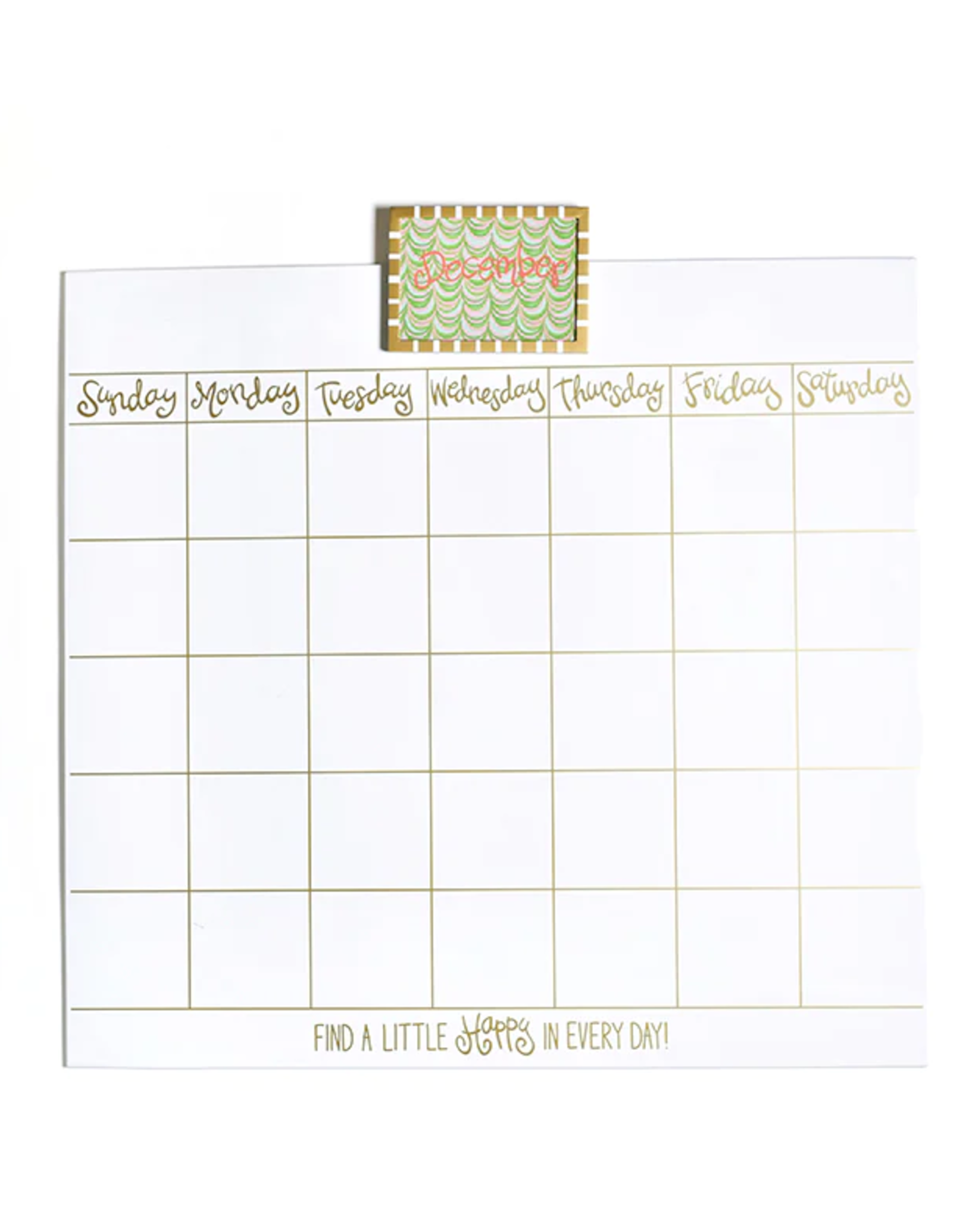 Magnetic Dry Erase Wall Calendar w/Gold Frame Attachment & Month Inserts