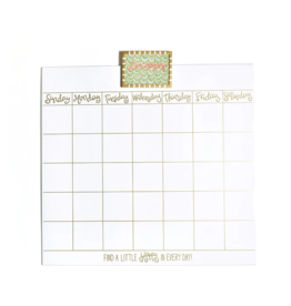 Magnetic Dry Erase Wall Calendar w/Gold Frame Attachment & Month Inserts