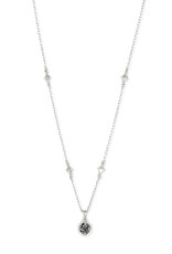Necklace Nola Short Pendant RHOD Platinum Drusy
