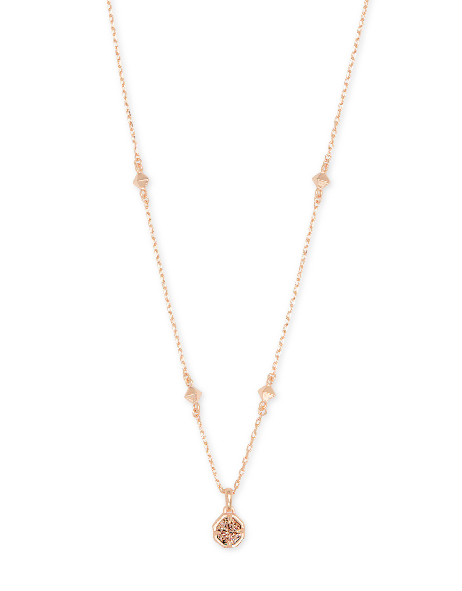 Necklace Nola Short Pendant RSG Rose Gold Drusy