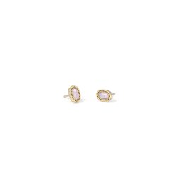 Mini Ellie Stud Earrings Gold Pink Opalite Crystal