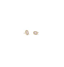 Mini Ellie Stud Earrings Gold Pink Opalite Crystal