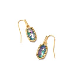 Lee Drop Earrings Gold Lilac Abalone
