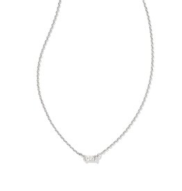 Juliette Pendant Necklace Rhodium White Crystal