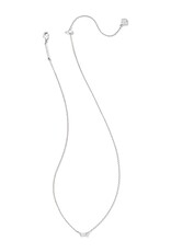 Juliette Pendant Necklace Rhod White Crystal