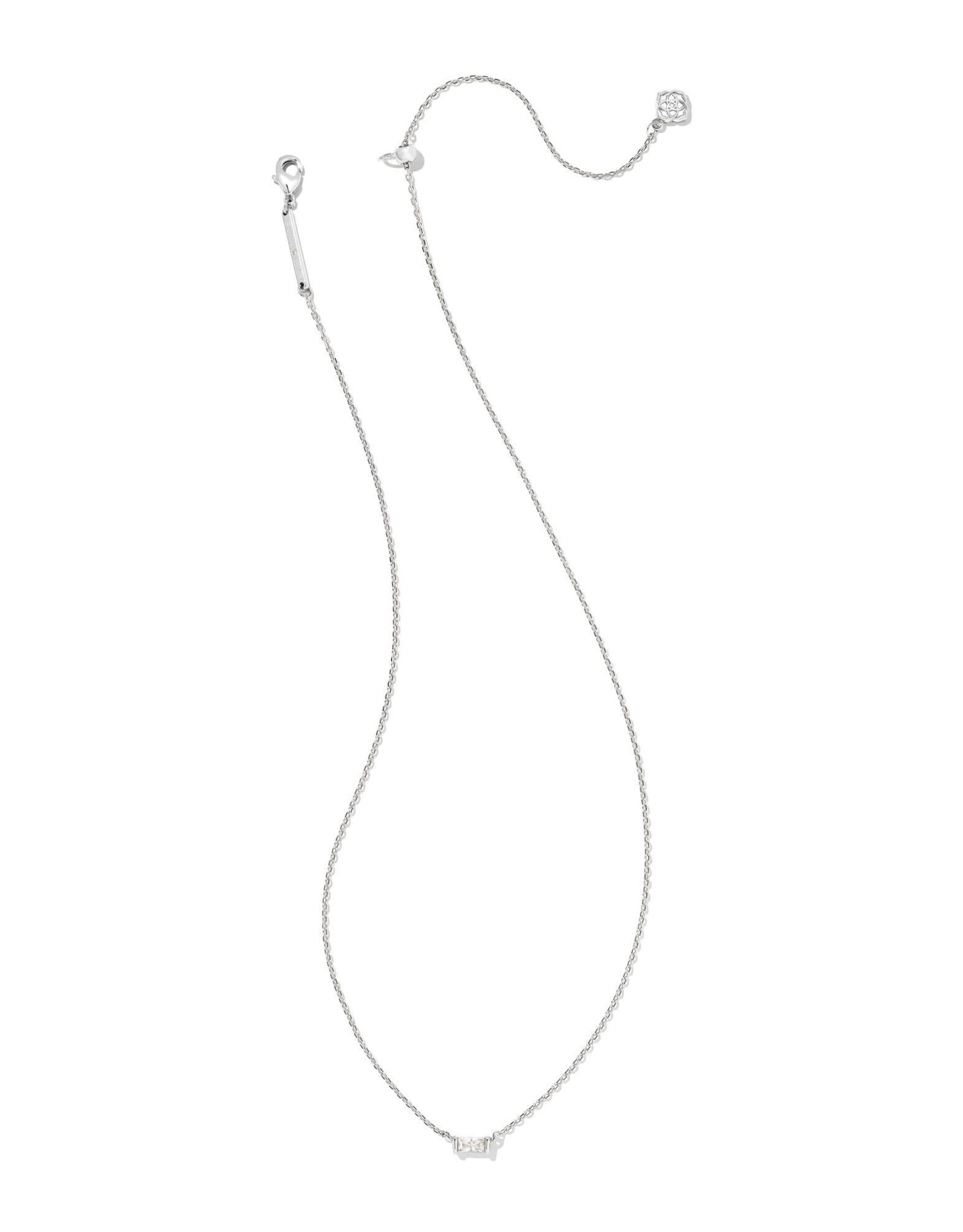 Juliette Pendant Necklace Rhod White Crystal