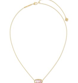 Elisa Short Necklace Gold Light Pink Iridescent Abalone
