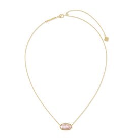 Elisa Short Necklace Gold Light Pink Iridescent Abalone