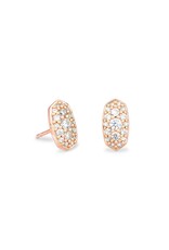 Earring Grayson Crys Stud RSG Metal White CZ