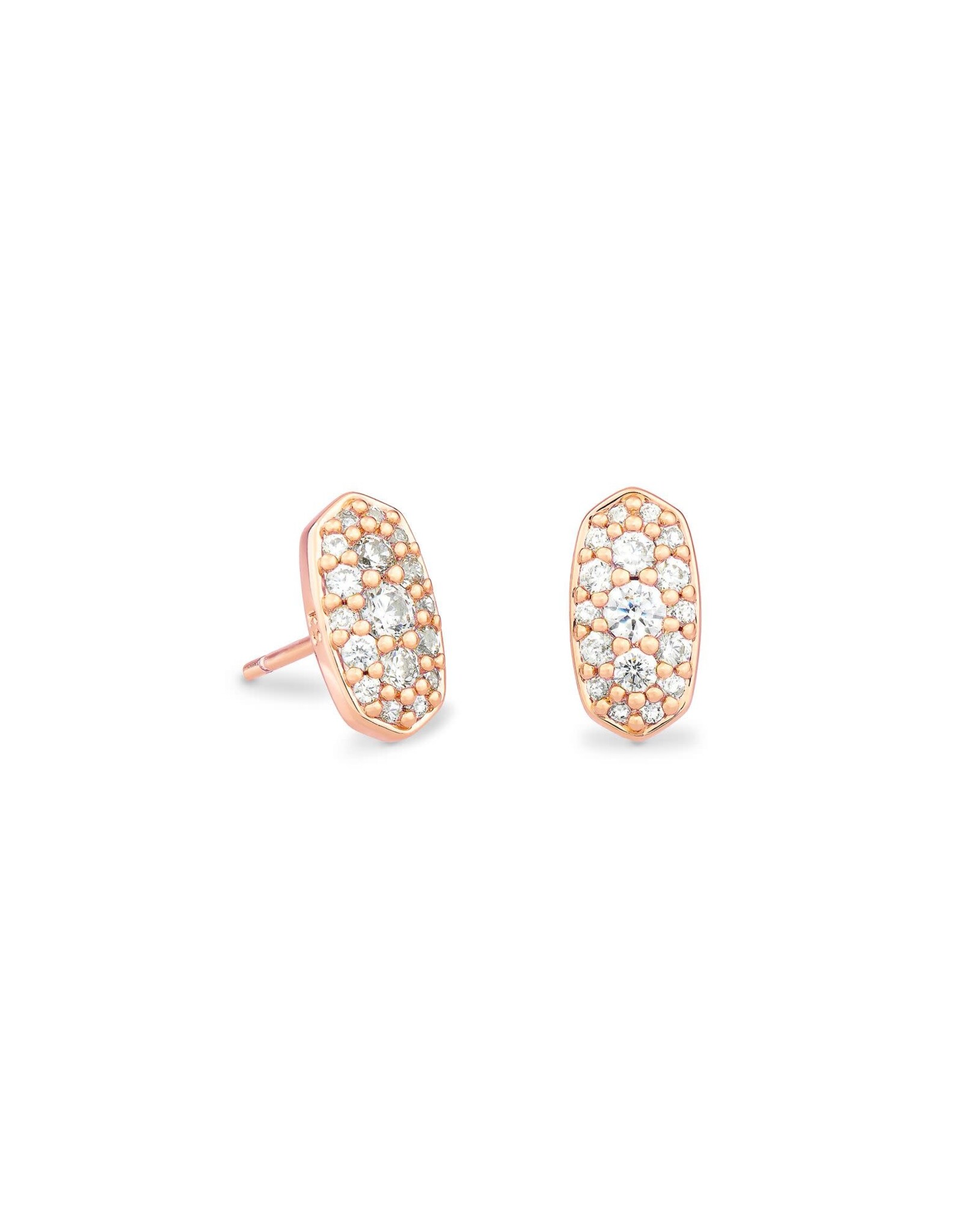 Earring Grayson Crys Stud RSG Metal White CZ