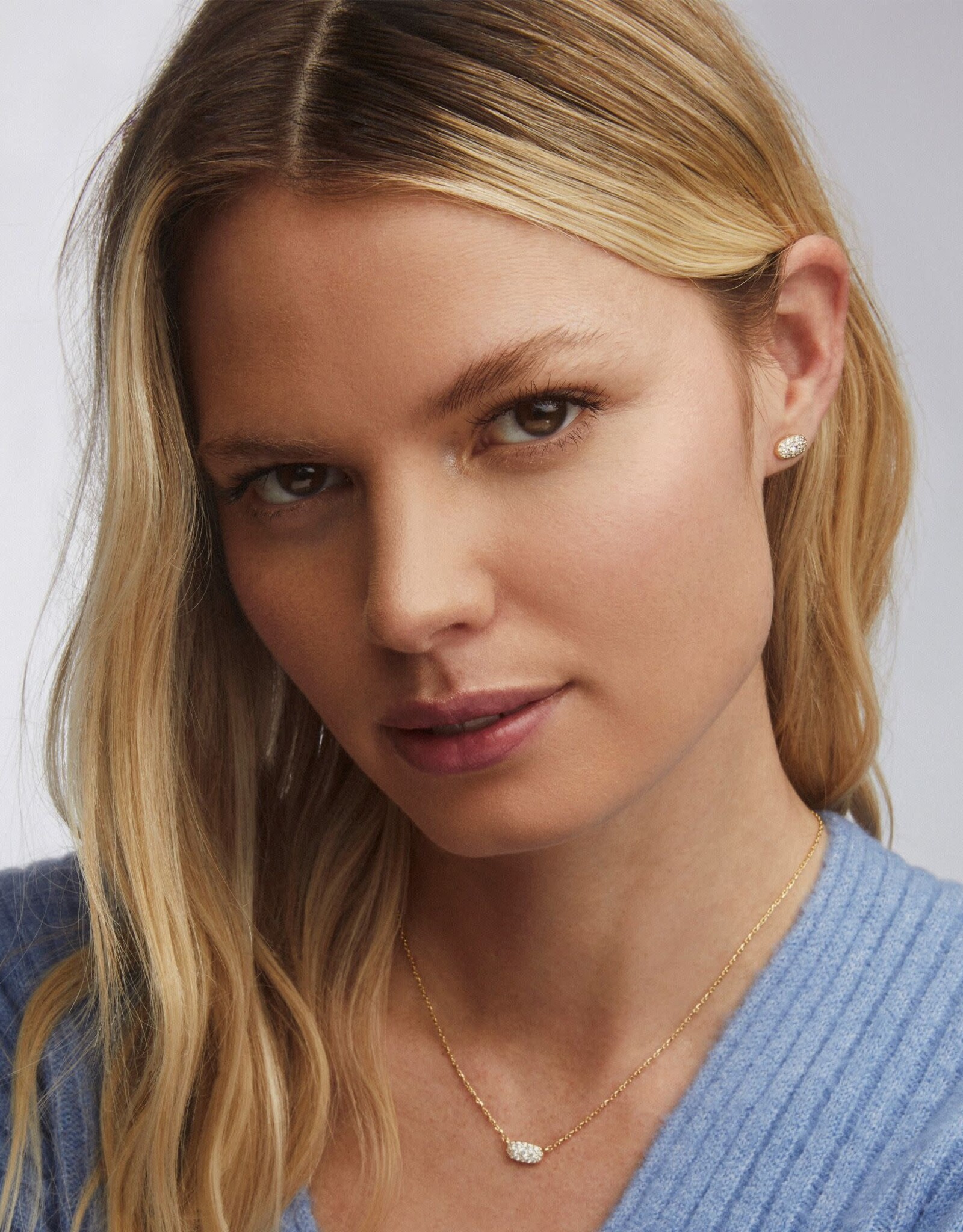 Earring Grayson Crys Stud RSG Metal White CZ