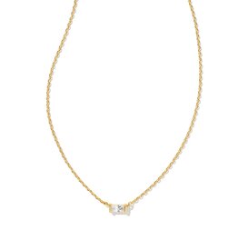 Juliette Pendant Necklace Gold White Crystal