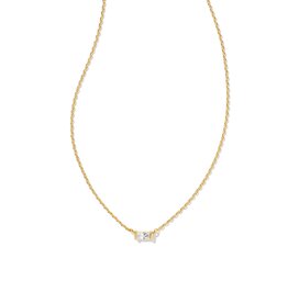 Juliette Pendant Necklace Gold White Crystal