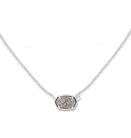 Emilie Necklace Silver Platinum Drusy