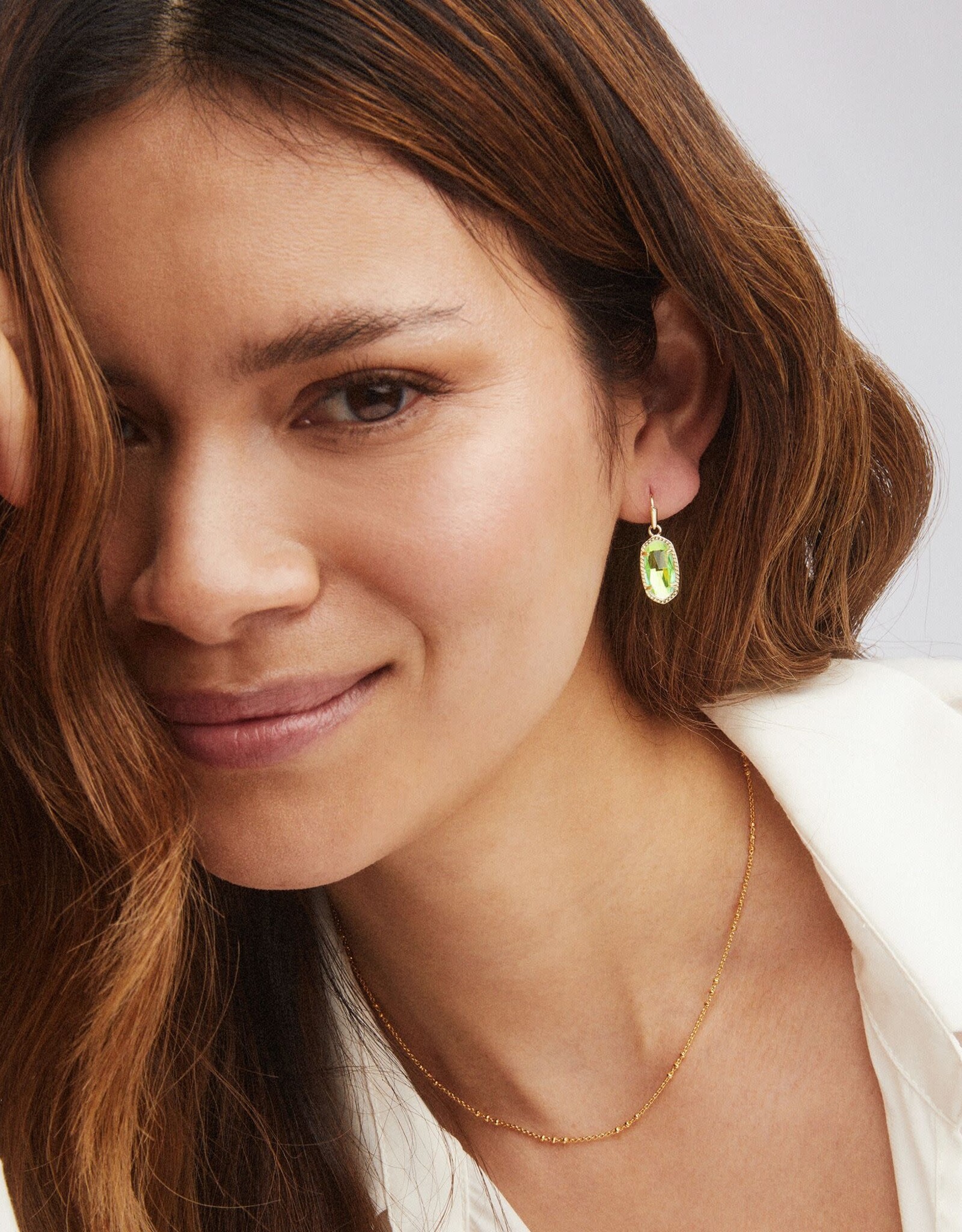 Earring Lee Gold Dichroic Glass