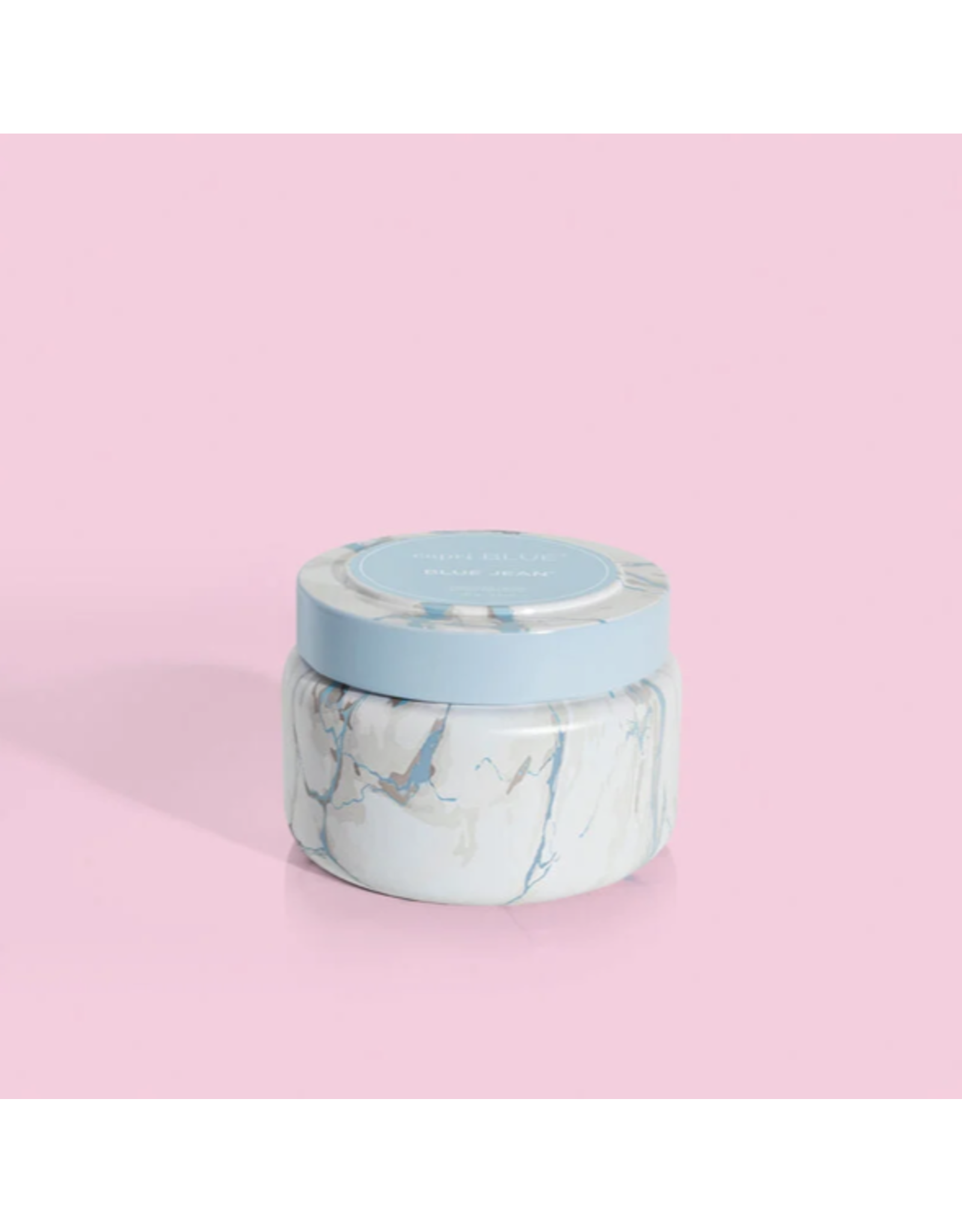 Candle 8.5 Travel Tin Mod Marble Blue Jean