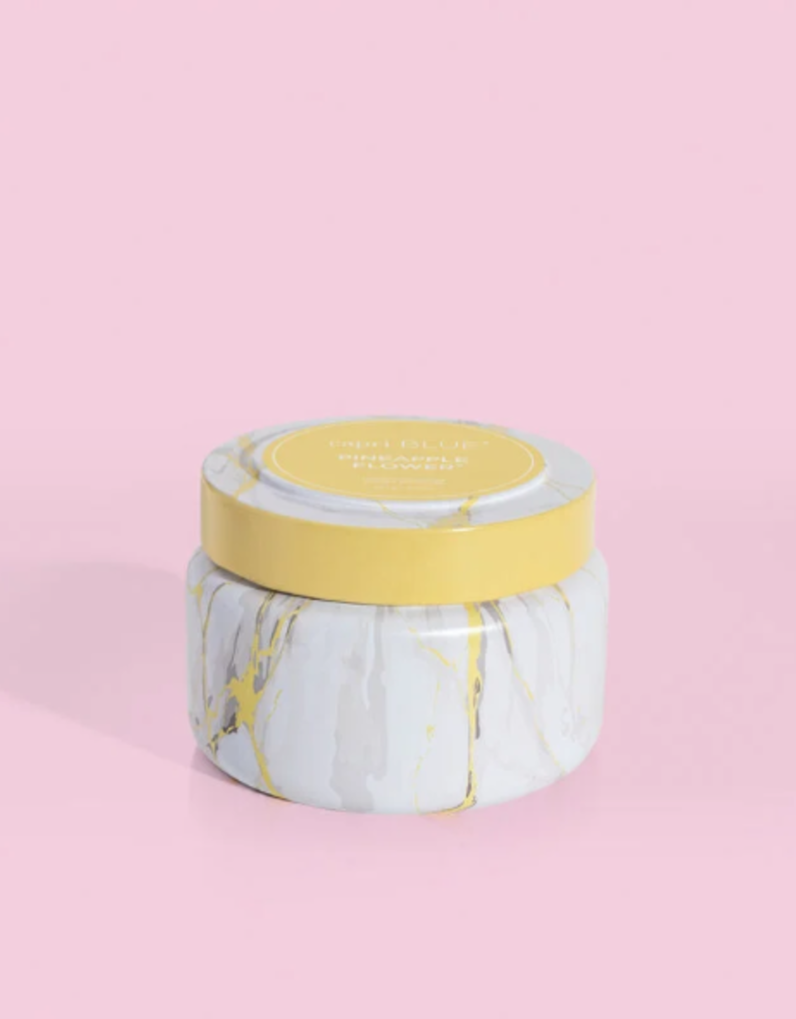 Candle 8.5 Travel Tin Mod Marble Pineapple Flower