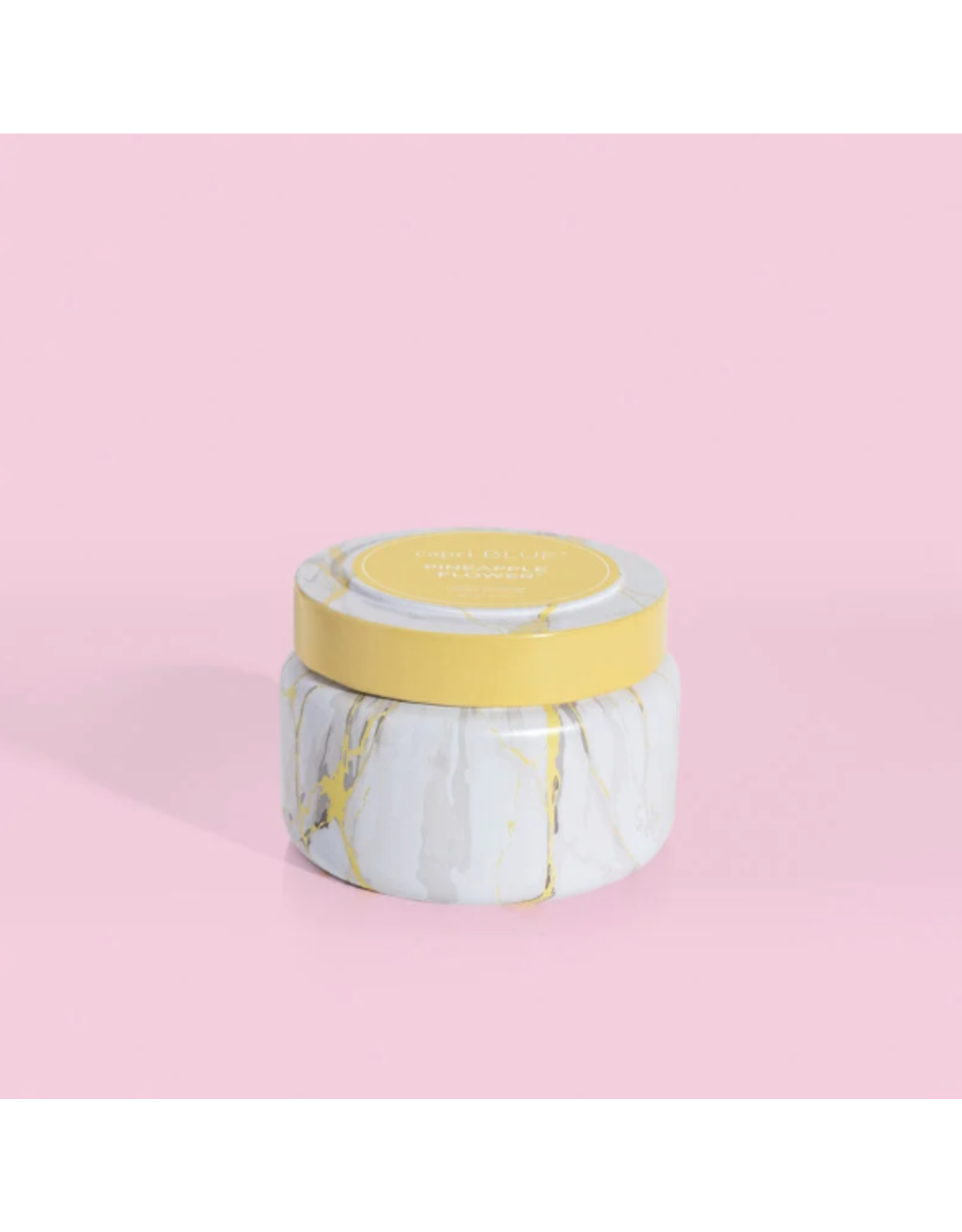 Candle 8.5 Travel Tin Mod Marble Pineapple Flower