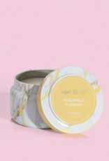 Candle 8.5 Travel Tin Mod Marble Pineapple Flower