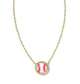 Baseball Short Pendant Necklace Gold
