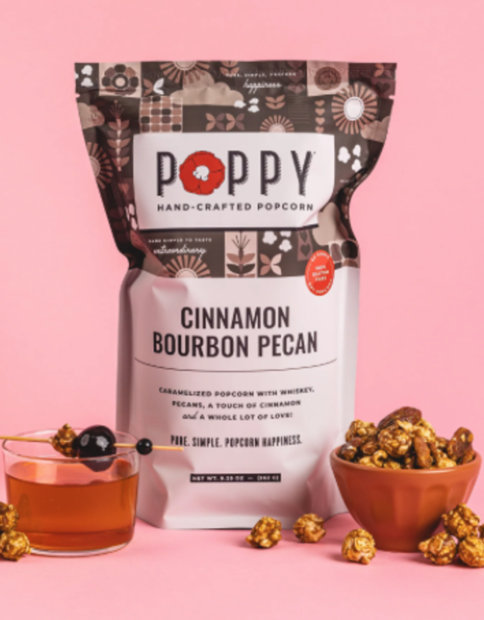 Poppy Hand-Crafted Popcorn Popcorn Cinnamon Bourbon Pecan