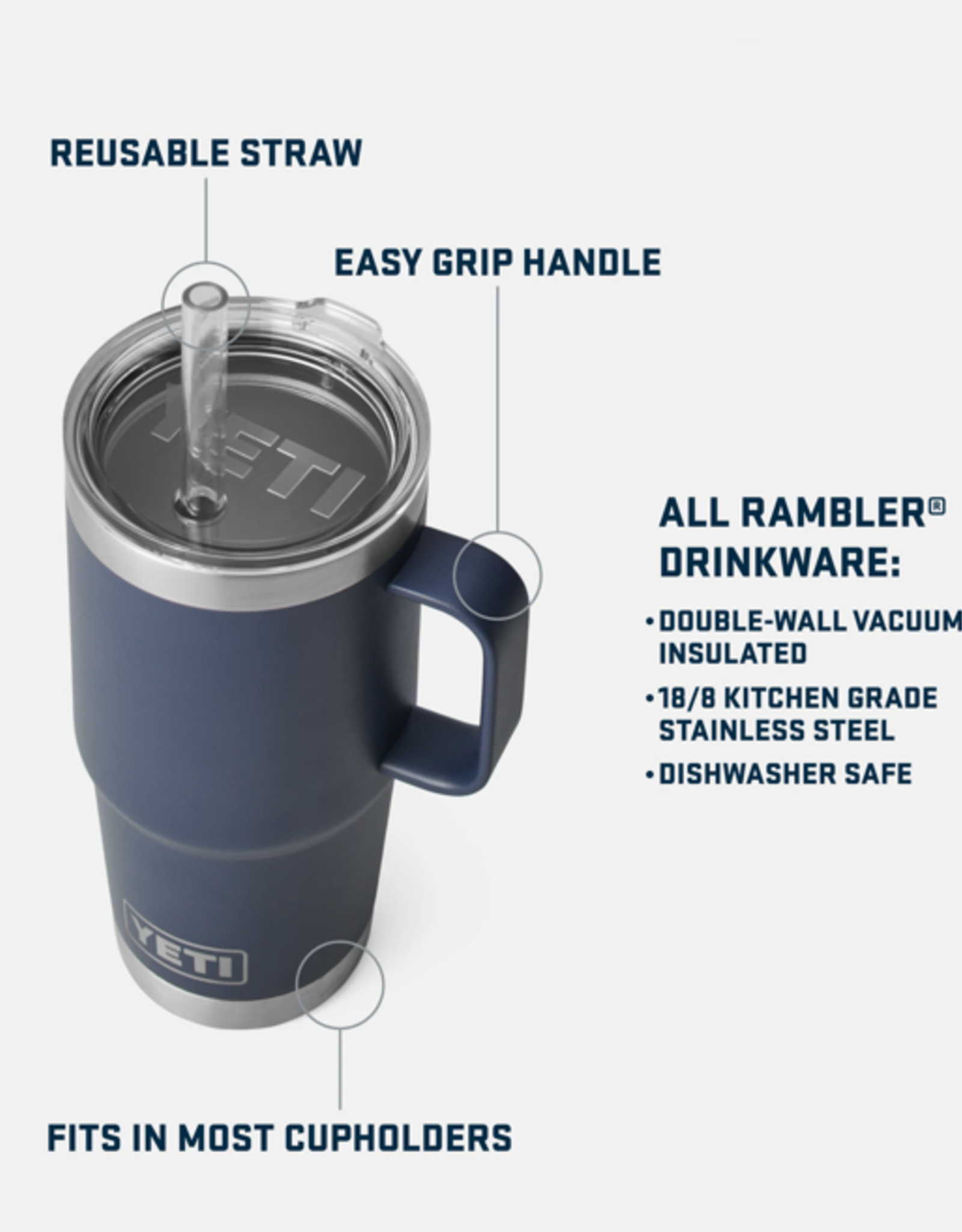 Rambler 25oz Straw Mug Wild Vine Red