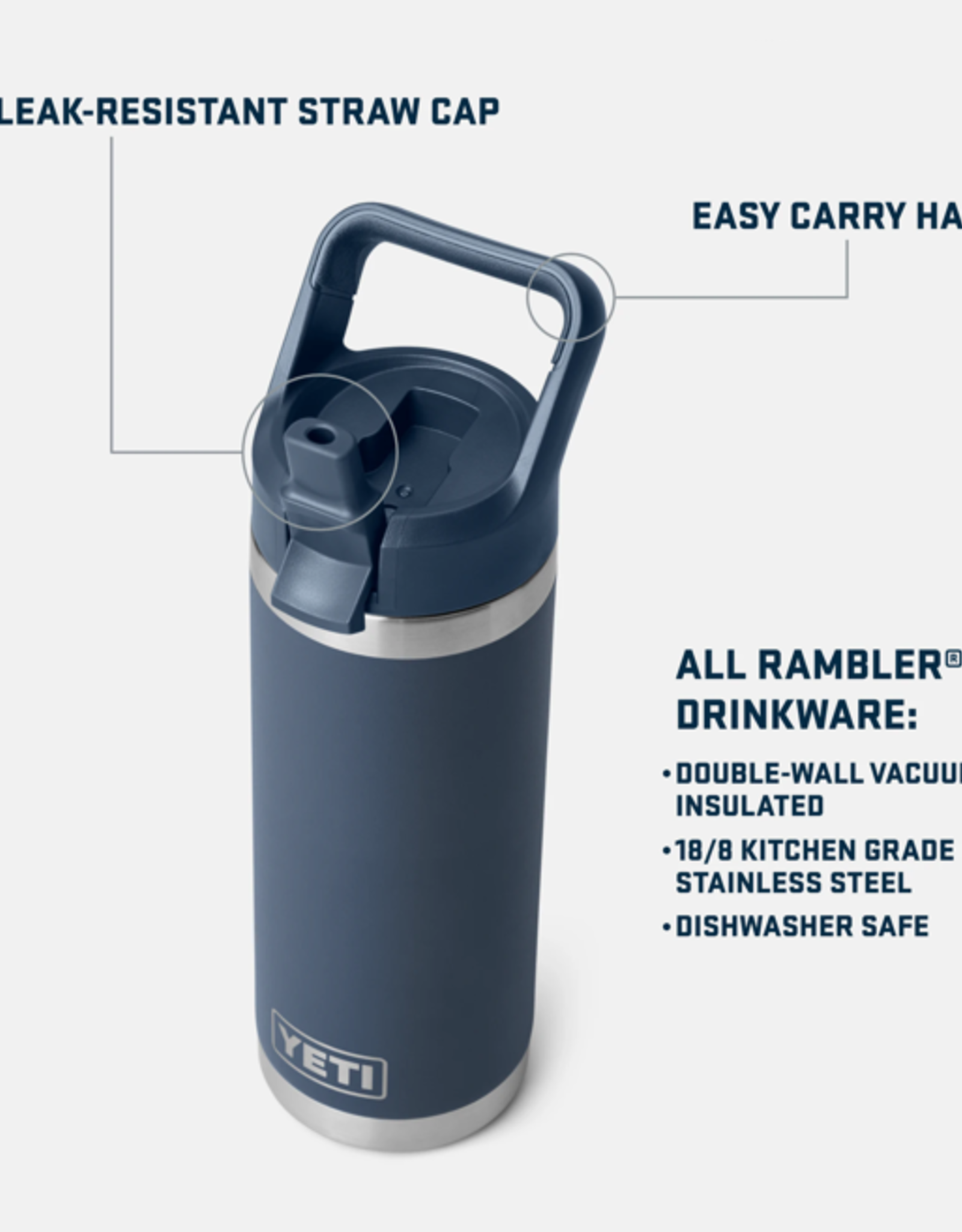 Rambler 18oz Straw Bottle Wild Vine Red