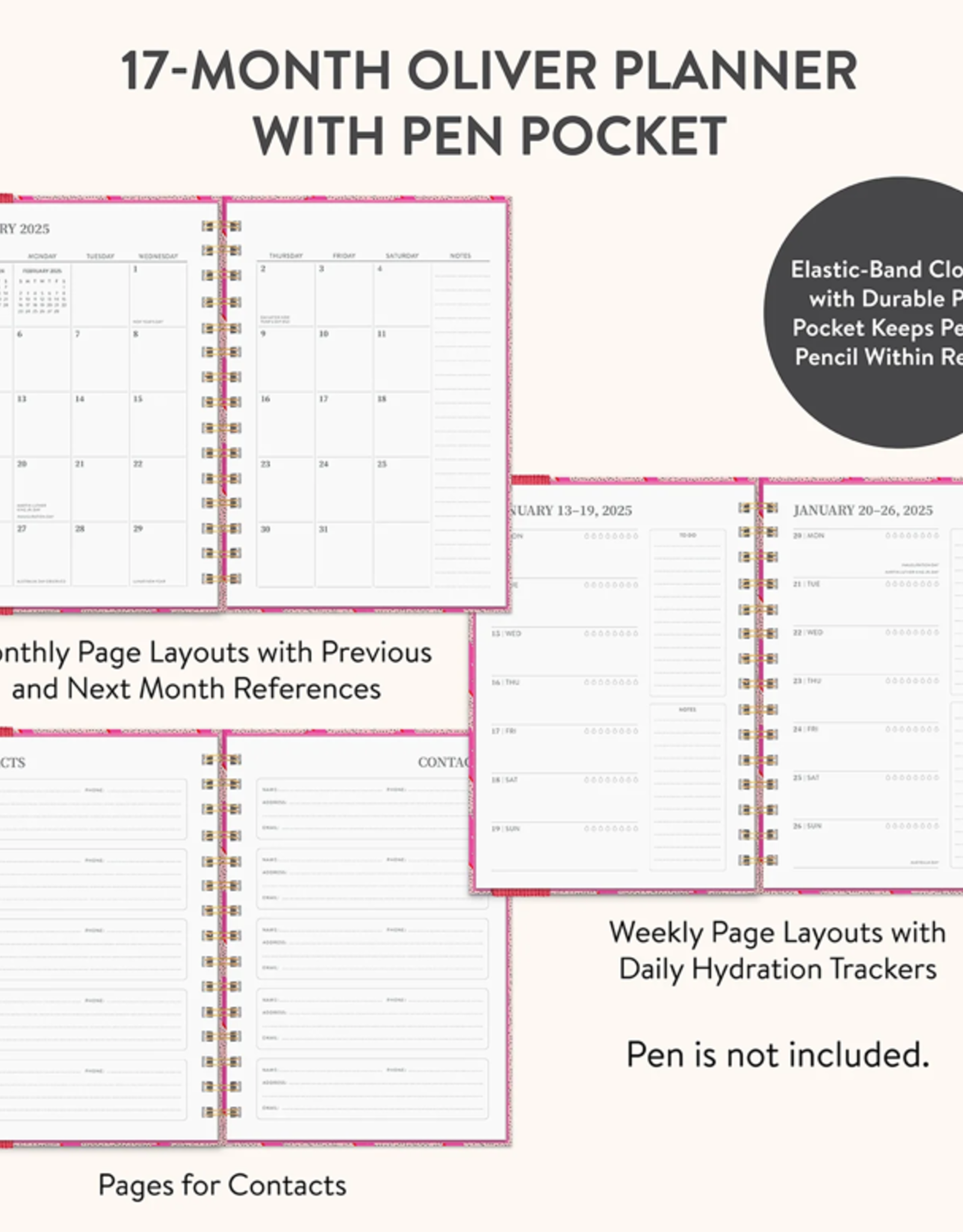 Oliver Notebook w/ Pen Pocket Charged Up