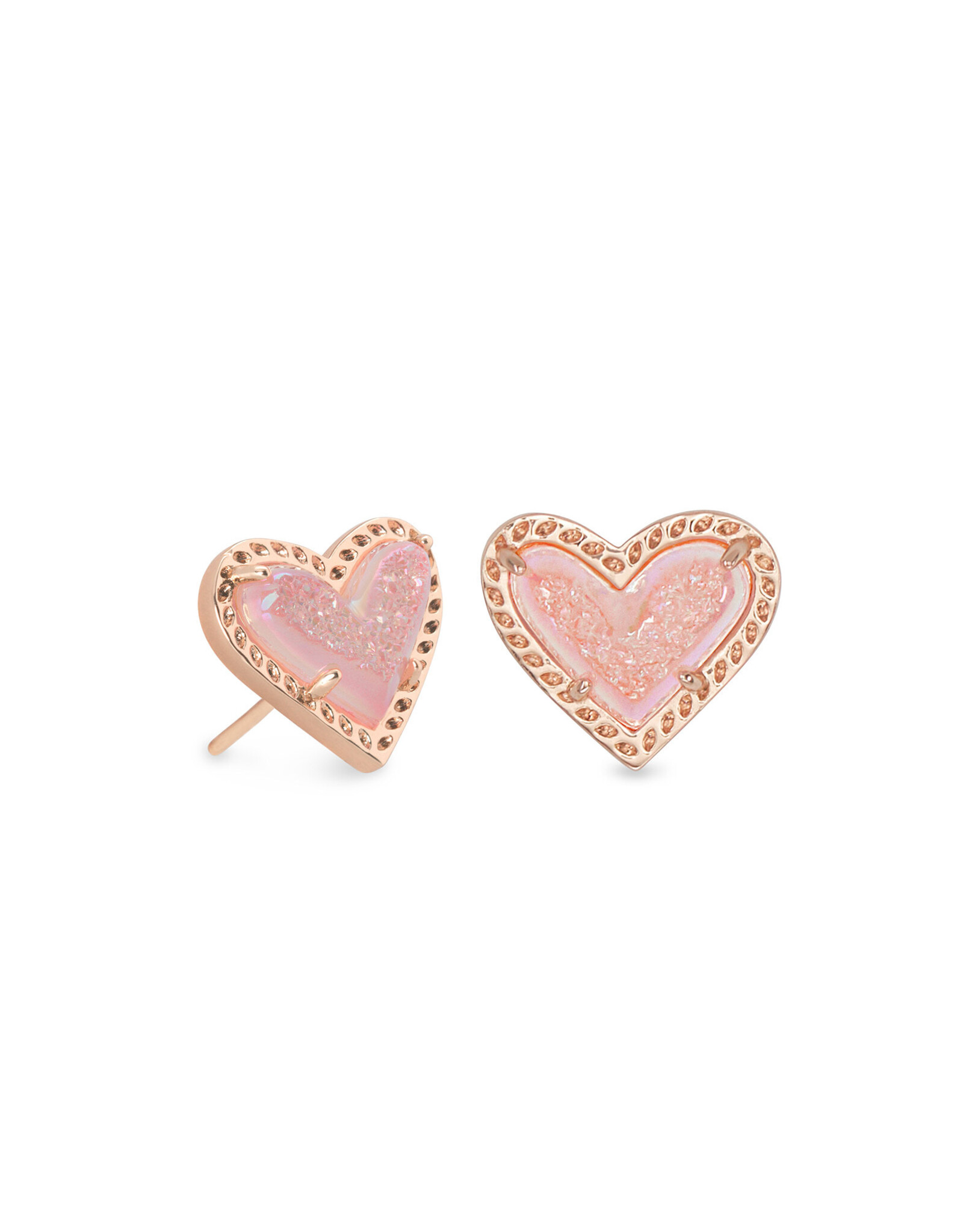 Ari Heart Rose Gold Stud Earrings