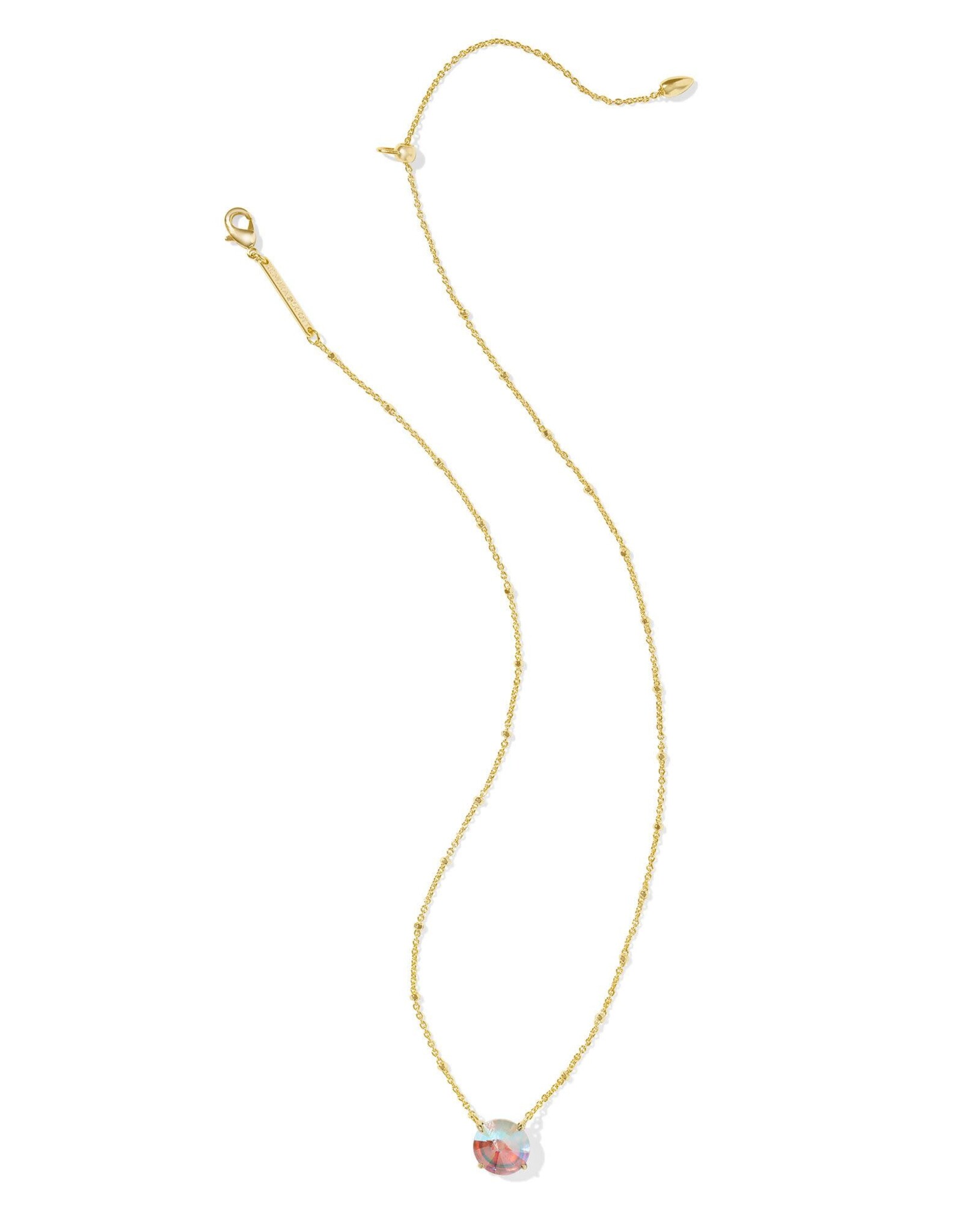 JOLIE SHORT PENDENT NECKLACE GOLD DICHROIC GLASS