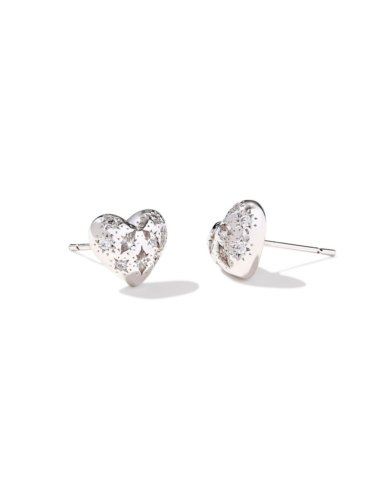 Holland Silver Heart Stud Earrings