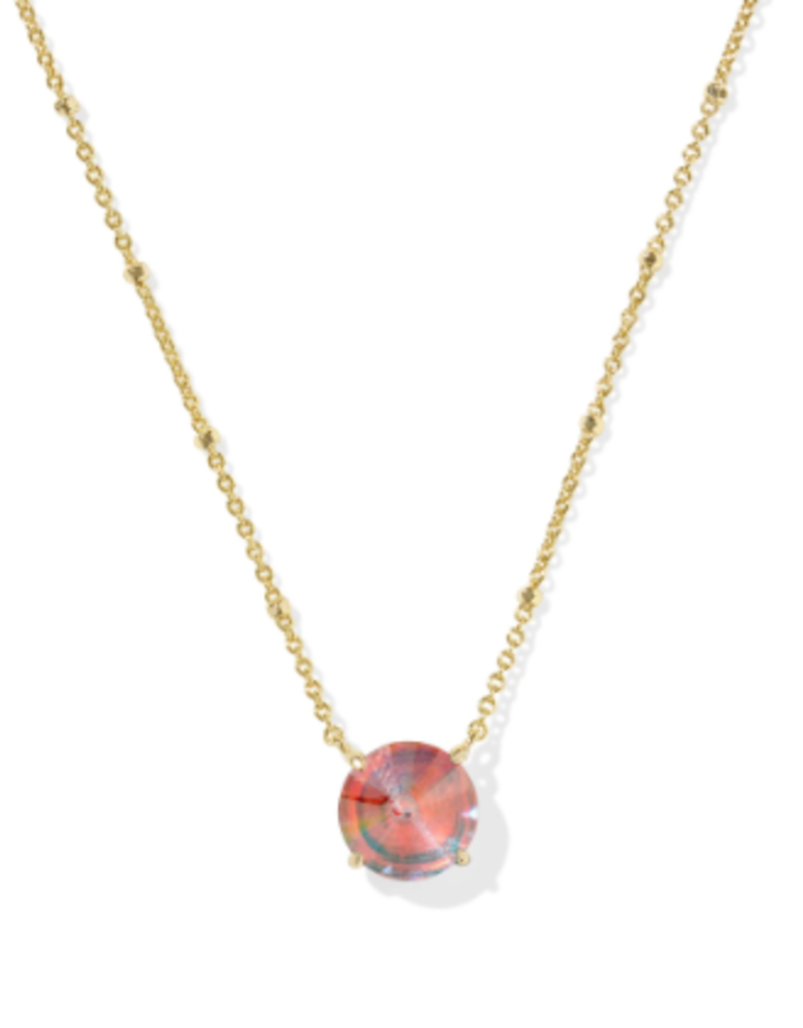 JOLIE SHORT PENDENT NECKLACE GOLD DICHROIC GLASS