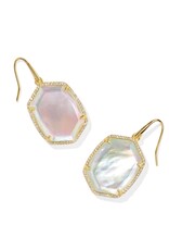 Daphne Gold Pave Frame Drop Earrings