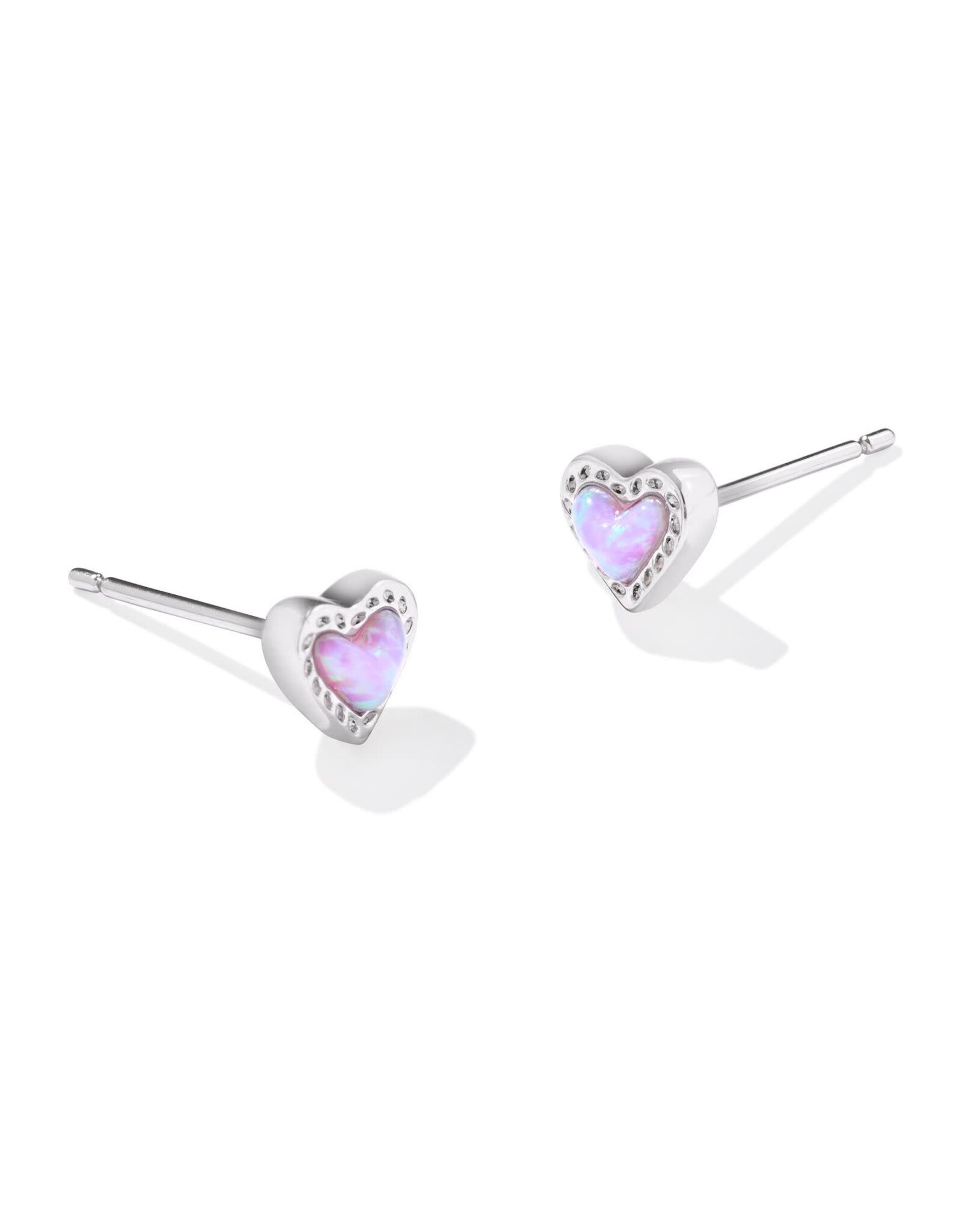 Framed Ari Heart Silver Stud Earrings