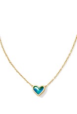 Framed Ari Heart Gold Short Pendant Necklace