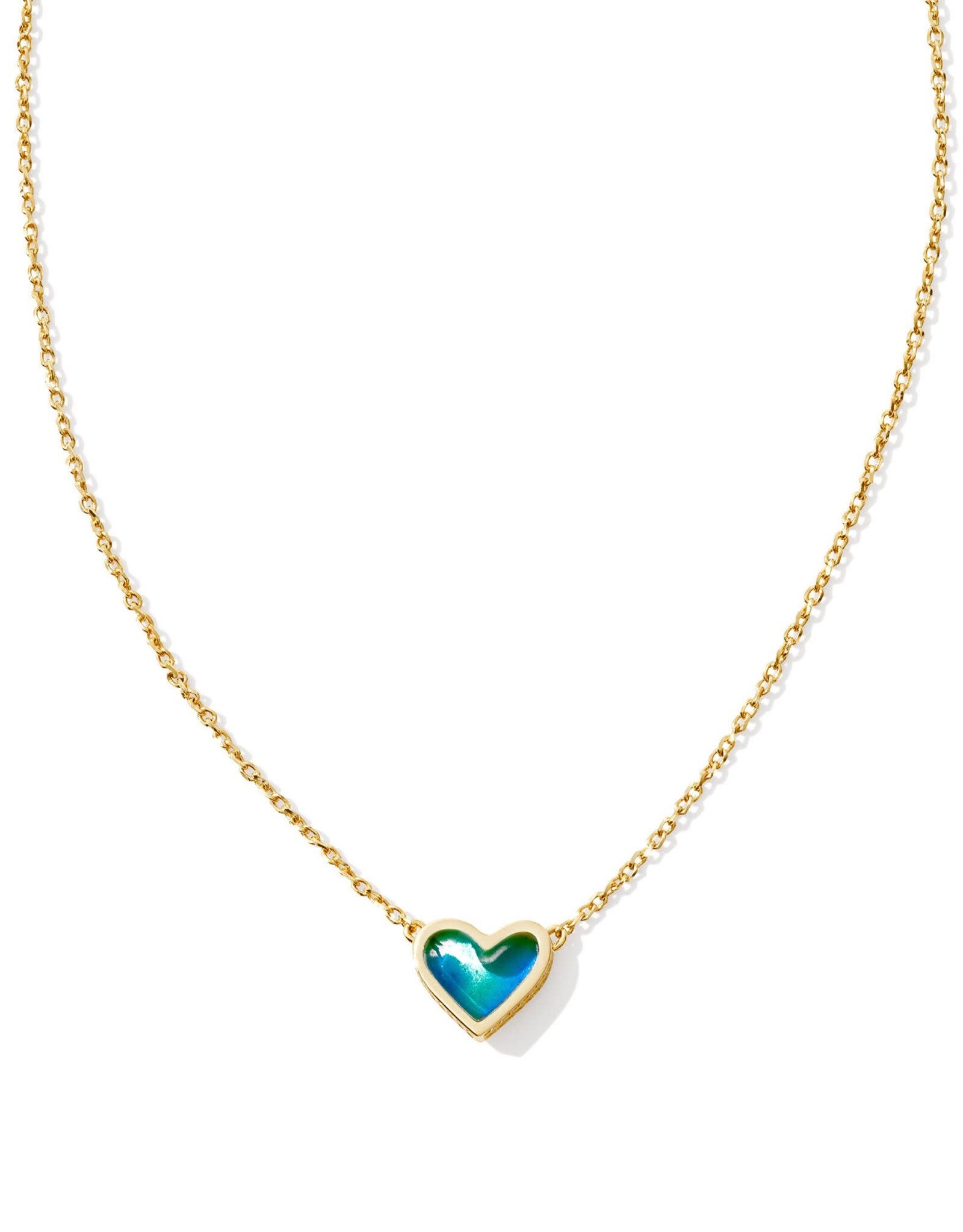 Framed Ari Heart Gold Short Pendant Necklace