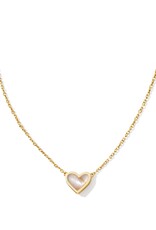 Framed Ari Heart Gold Short Pendant Necklace