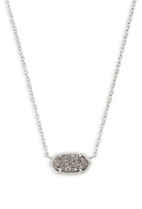 Necklace Elisa Rhodium Platinum Drusy