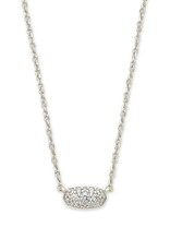 Necklace Grayson Crys Pendant RHOD Metal White CZ