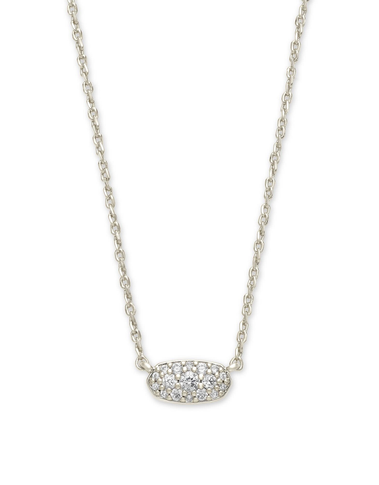 Necklace Grayson Crys Pendant RHOD Metal White CZ