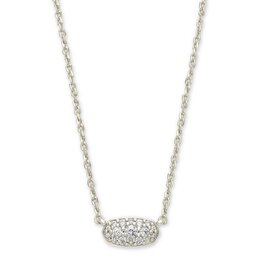 Necklace Grayson Crys Pendant RHOD Metal White CZ