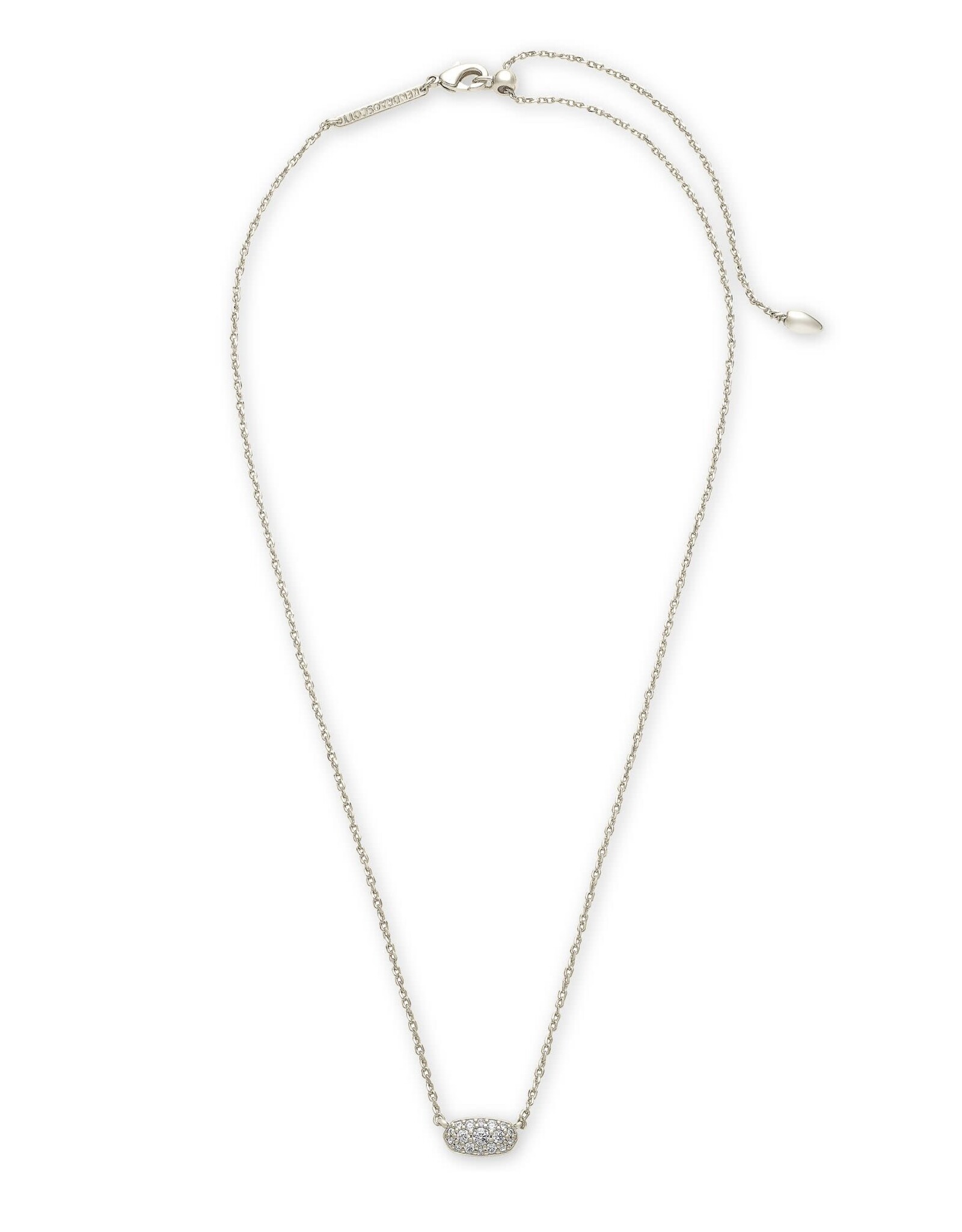 Necklace Grayson Crys Pendant RHOD Metal White CZ