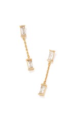 Juliette Drop Earring Gold White Crystal