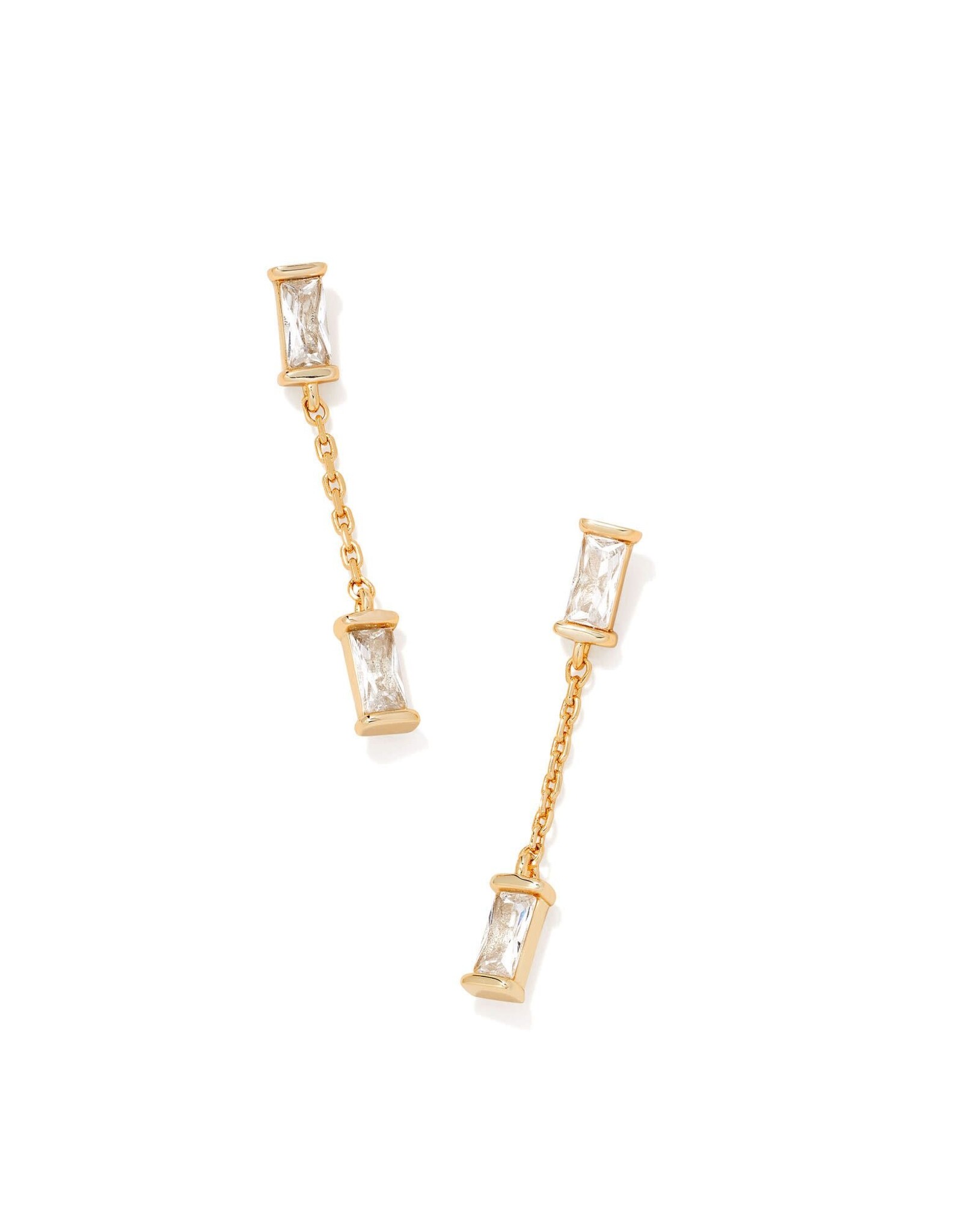 Juliette Drop Earring Gold White Crystal