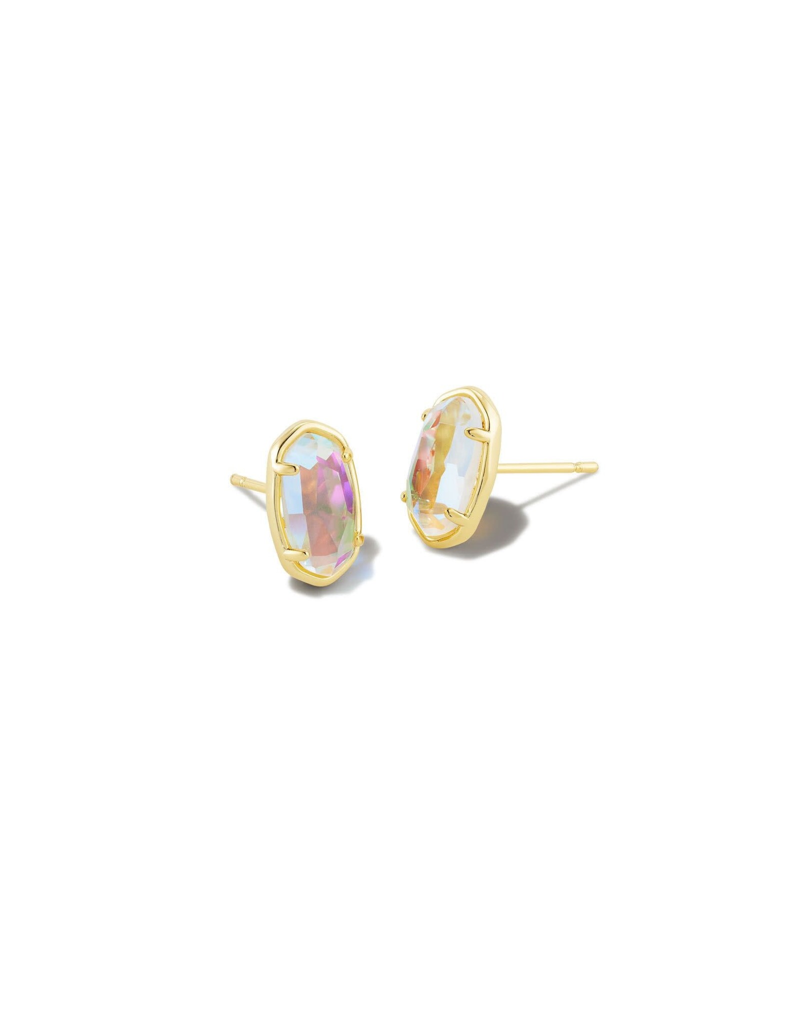 Earring Grayson Stud Gold Dichroic Glass