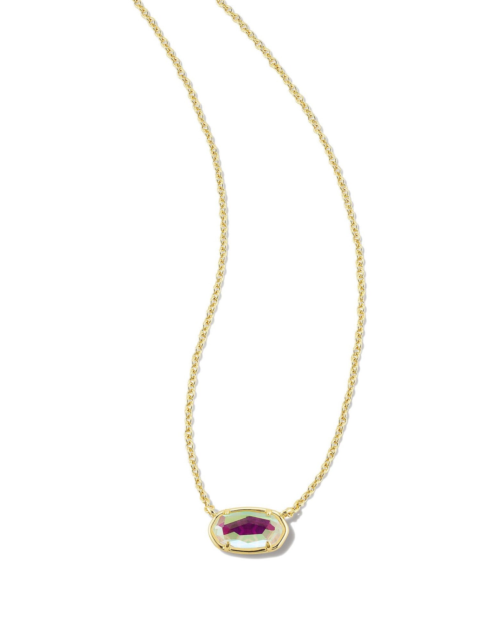 Necklace Grayson Short Pendant Gold Dichroic Glass